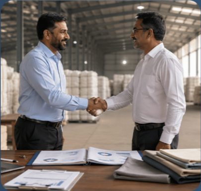 Cotton partners confirming a long-term business relationship